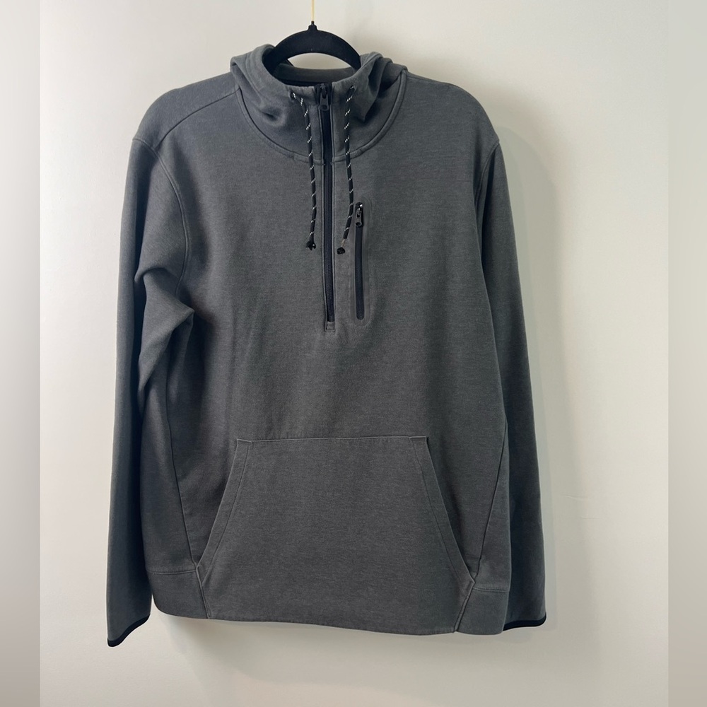 Old Navy Active Hooded Quarter Zip front Pocket Mens SZ Large